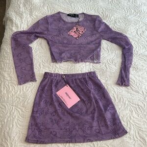 New Girl Order Dolls Kill Angel Face Mesh Skirt Set UK 8/S